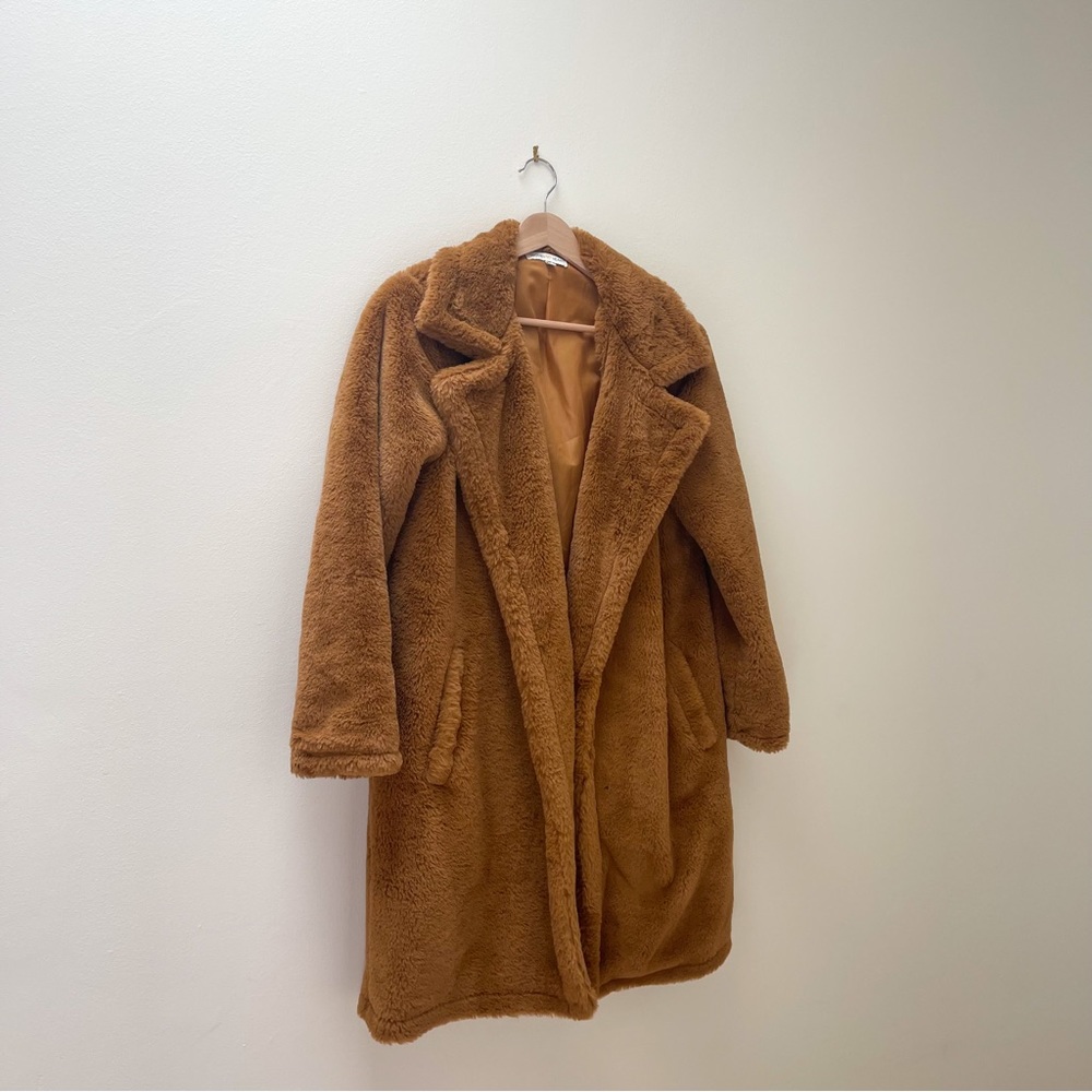 Woven Heart Faux Fur Teddy Coat